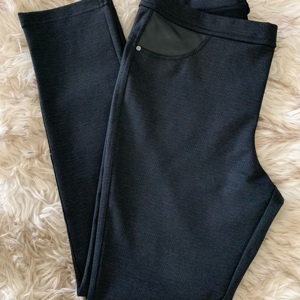 DKNY Stretch Black Jeans with Faux Leather